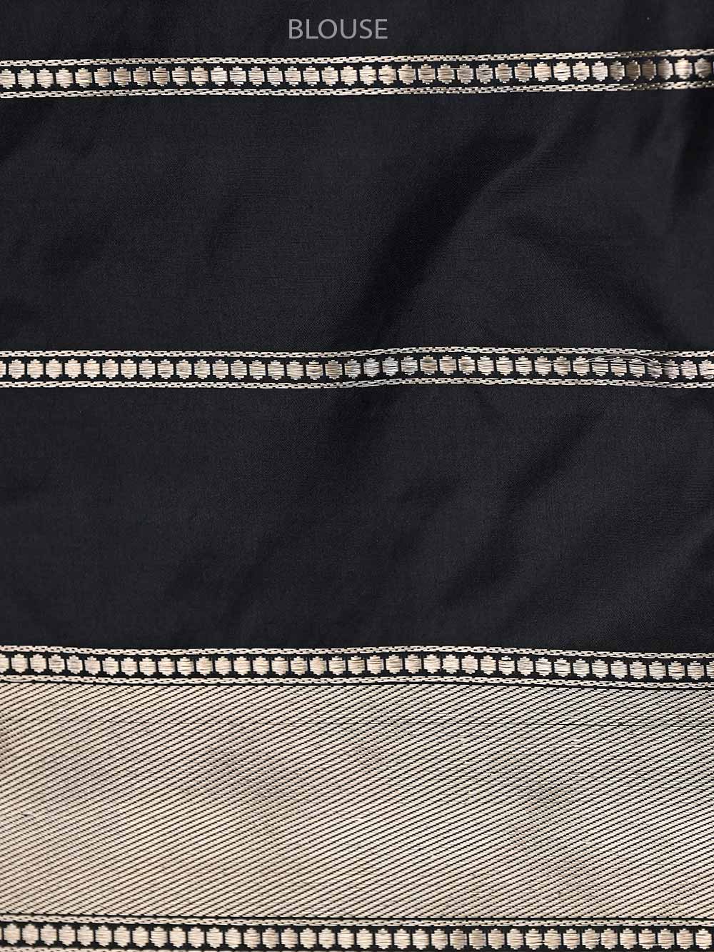 Black Meenakari Katan Silk Handloom Banarasi Saree - Sacred Weaves