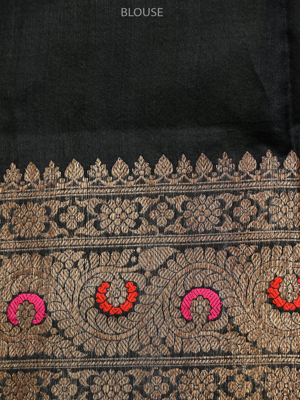 Black Meenakari Boota Tussar Silk Handloom Banarasi Saree - Sacred Weaves