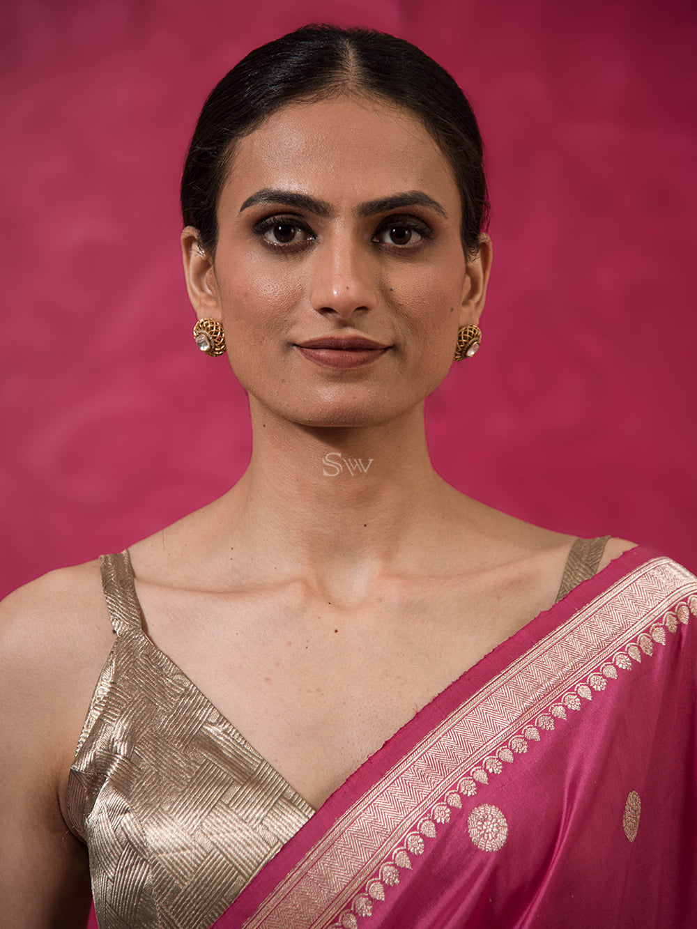 Pink Konia Katan Silk Handloom Banarasi Saree - Sacred Weaves