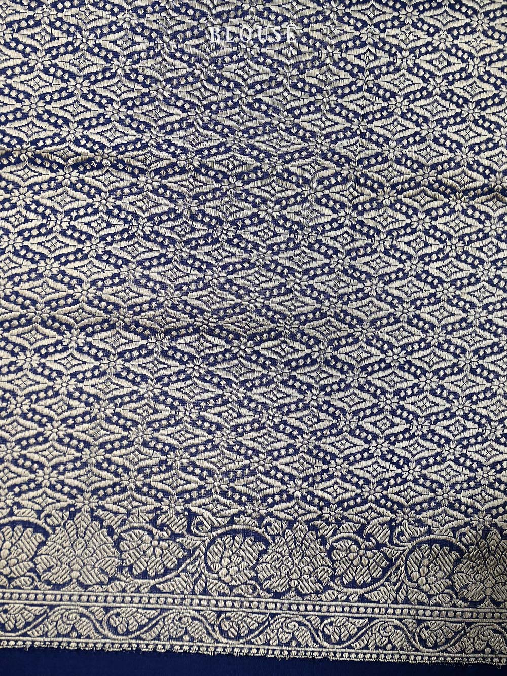 Blue Booti Katan Silk Handloom Banarasi Saree - Sacred Weaves