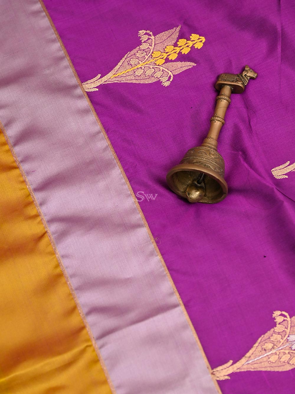 Purple Meenakari Katan Silk Handloom Banarasi Saree - Sacred Weaves