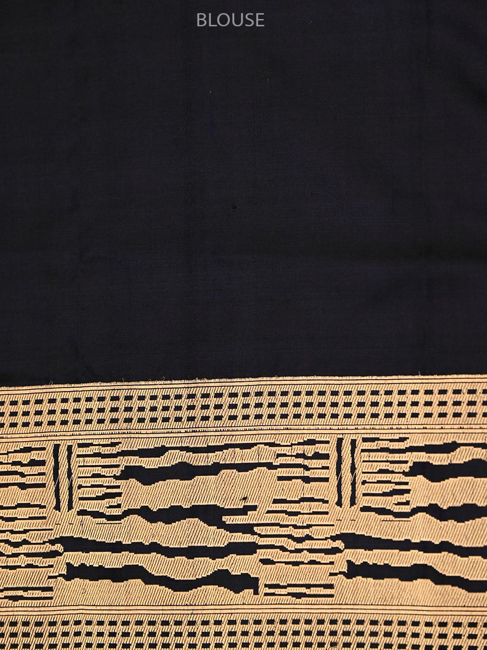 Midnight Blue Stripe Satin Tanchoi Handloom Banarasi Saree - Sacred Weaves