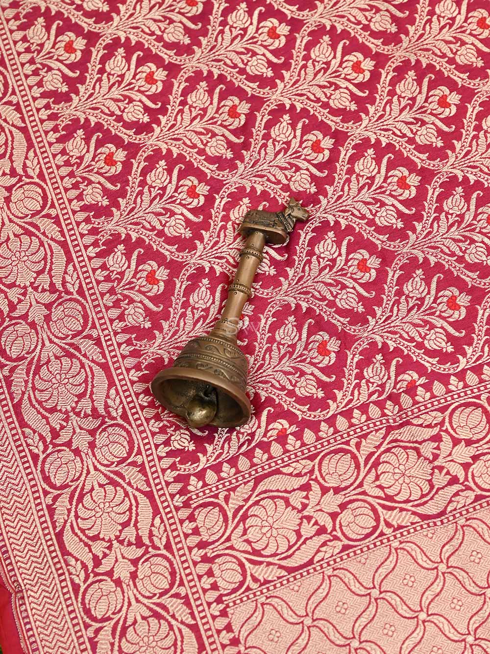 Dark Magenta Brocade Katan Silk Handloom Banarasi Saree - Sacred Weaves