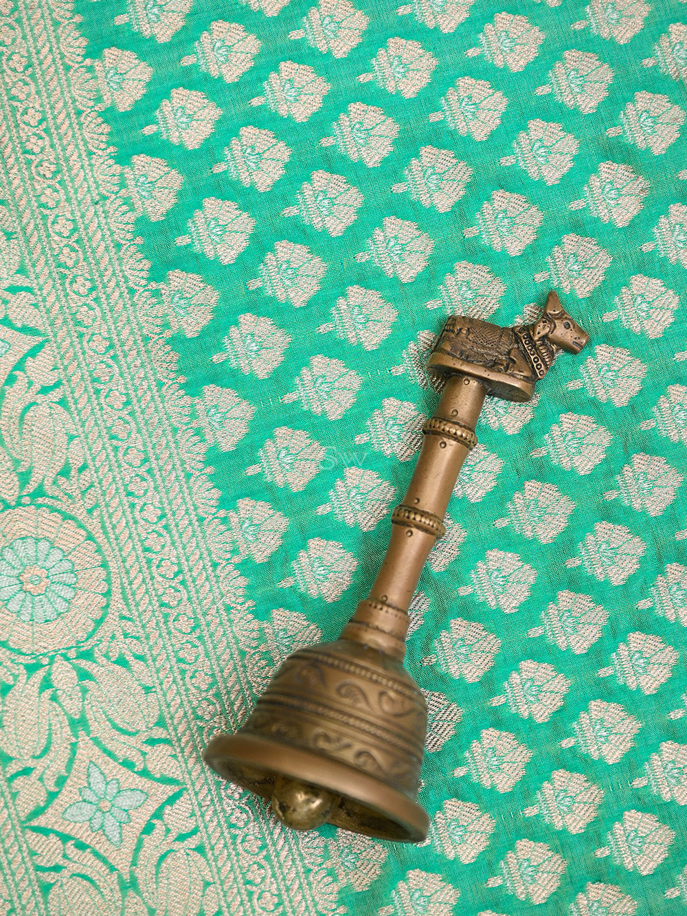 Sea Green Boota Uppada Katan Silk Handloom Banarasi Saree