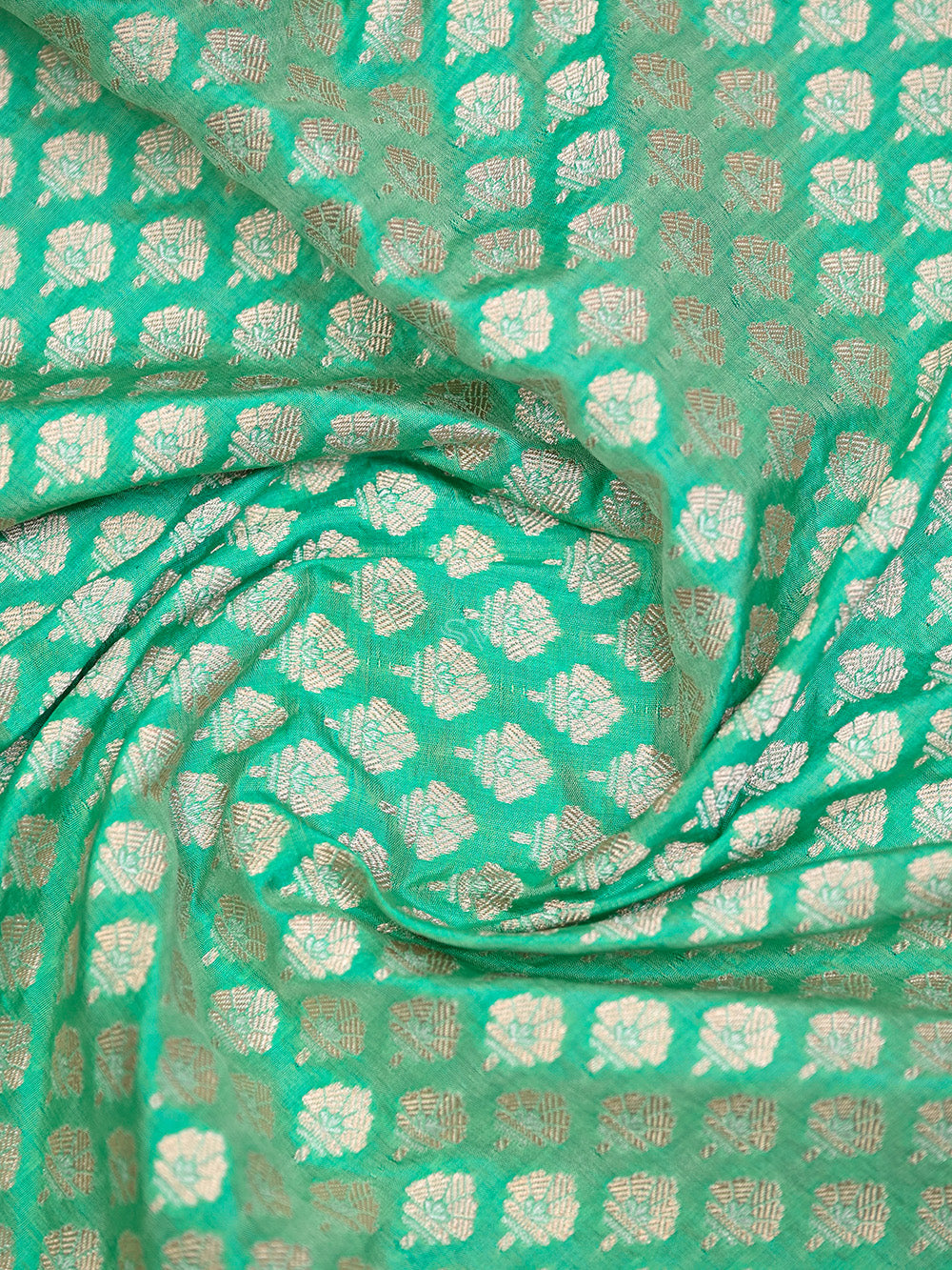 Sea Green Boota Uppada Katan Silk Handloom Banarasi Saree