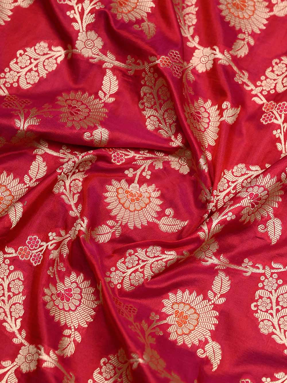 Dark Pink Meenakari Uppada Katan Silk Handloom Banarasi Saree -  Sacred Weaves