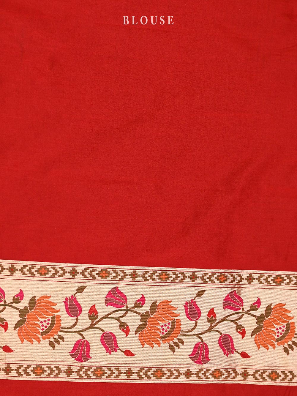 Red Paithani Meenakari Katan Silk Handloom Banarasi Saree - Sacred Weaves