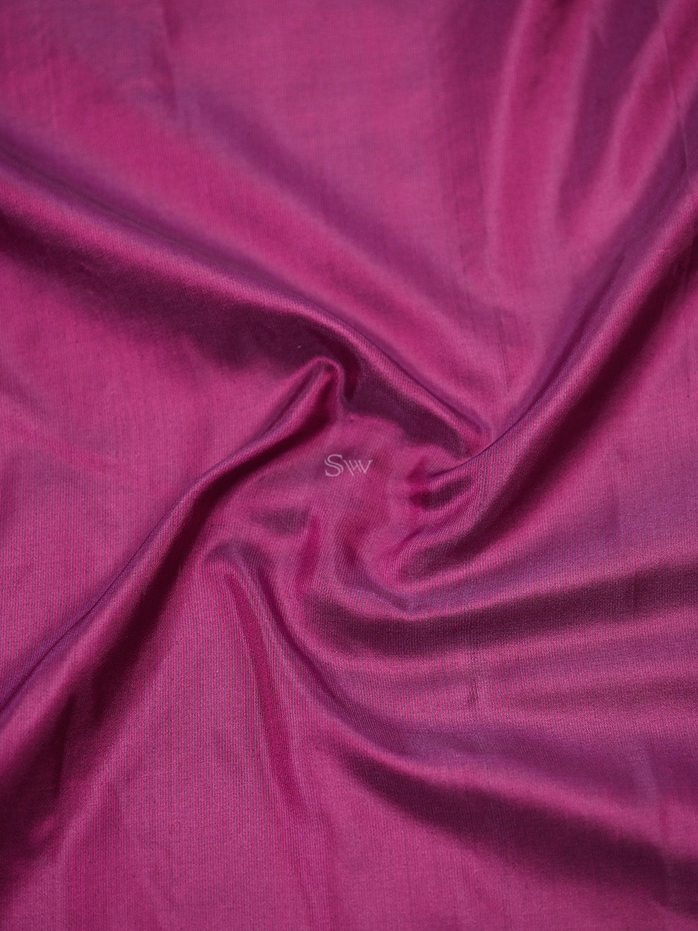 Dark Magenta Plain Katan Silk Handloom Banarasi Saree