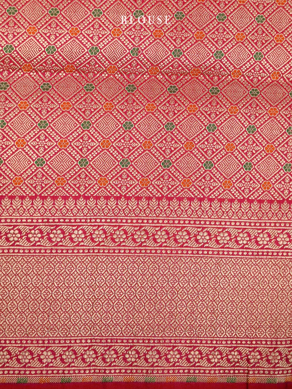 Magenta Orange Booti Katan Silk Uppada Handloom Banarasi Saree - Sacred Weaves