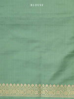 Pastel Green Konia Satin Silk Handloom Banarasi Saree - Sacred Weaves