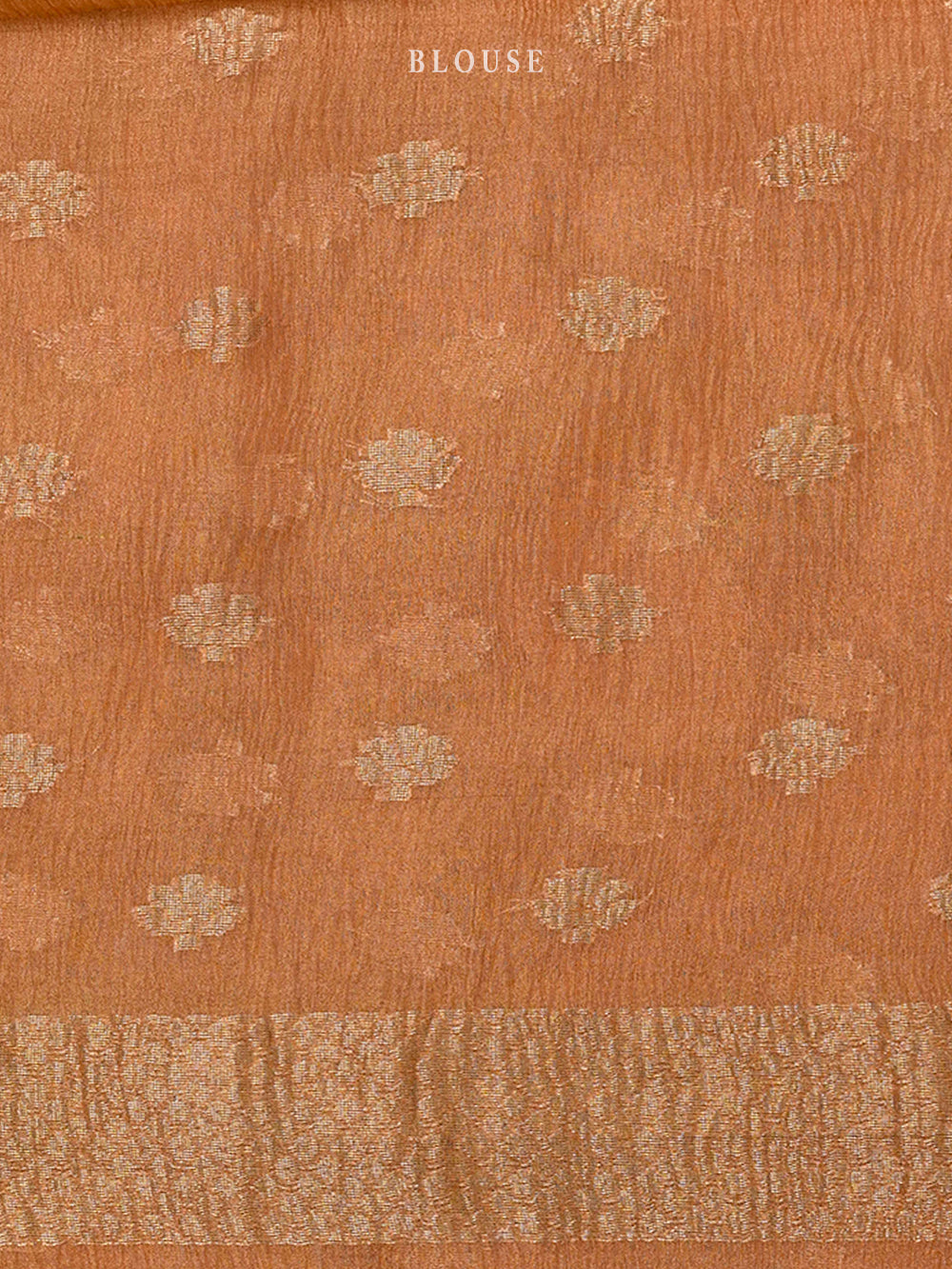 Pastel Peach Jaal Crush Tissue Handloom Banarasi Saree - Sacred Weaves