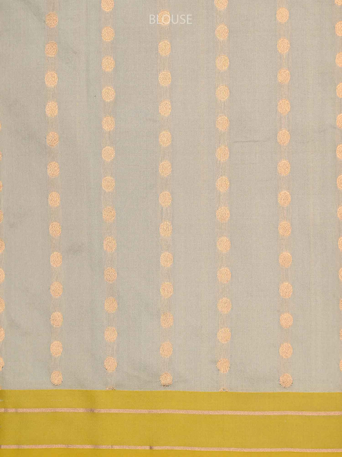 Light Grey Stripe Katan Silk Handloom Banarasi Saree - Sacred Weaves