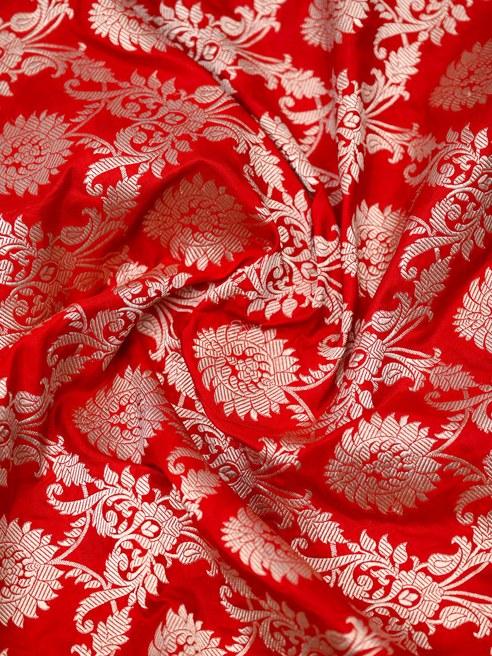 Red Uppada Katan Silk Handloom Banarasi Saree - Sacred Weaves