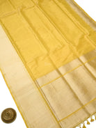 Yellow Katan Silk Tissue Handloom Banarasi Saree - Sacred Weaves