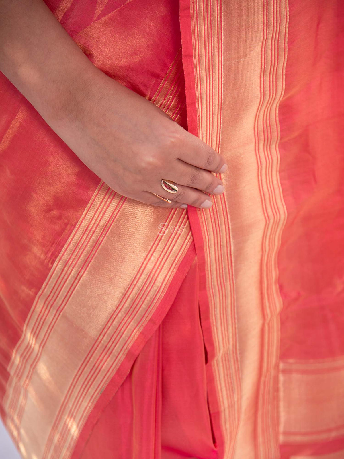 Bright Pink Katan Silk Tissue Handloom Banarasi Saree - Sacred Weaves