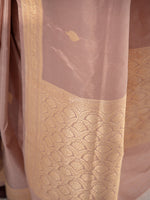 Dusky Pink Booti Katan Tissue Handloom Banarasi Saree - Sacred Weaves