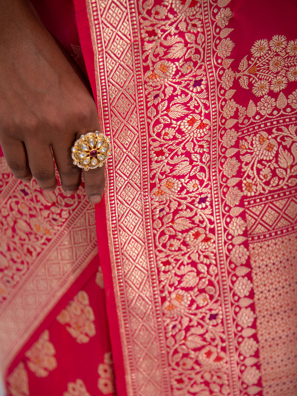 Pink Meenakari Katan Silk Handloom Banarasi Saree - Sacred Weaves