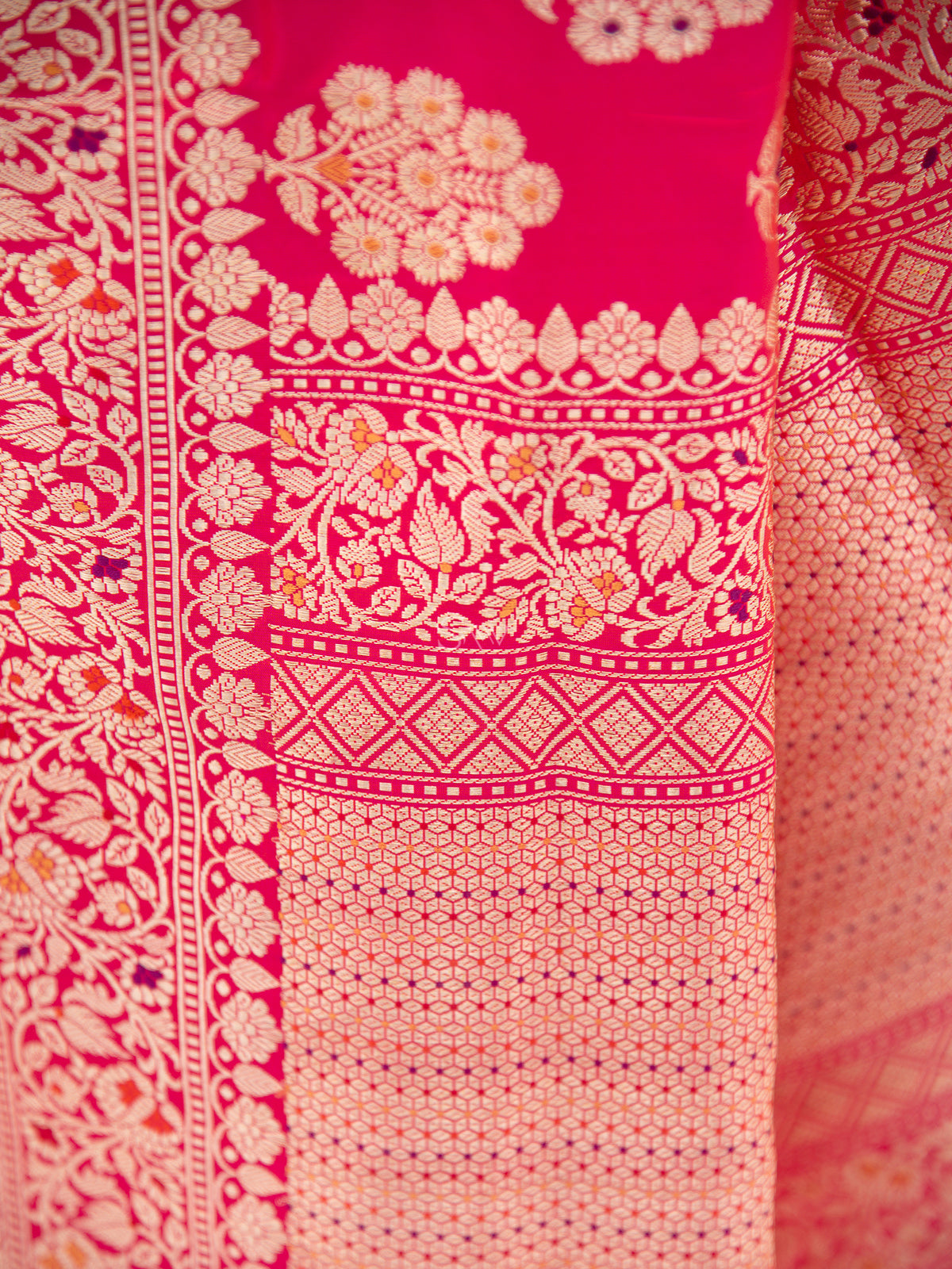 Pink Meenakari Katan Silk Handloom Banarasi Saree - Sacred Weaves