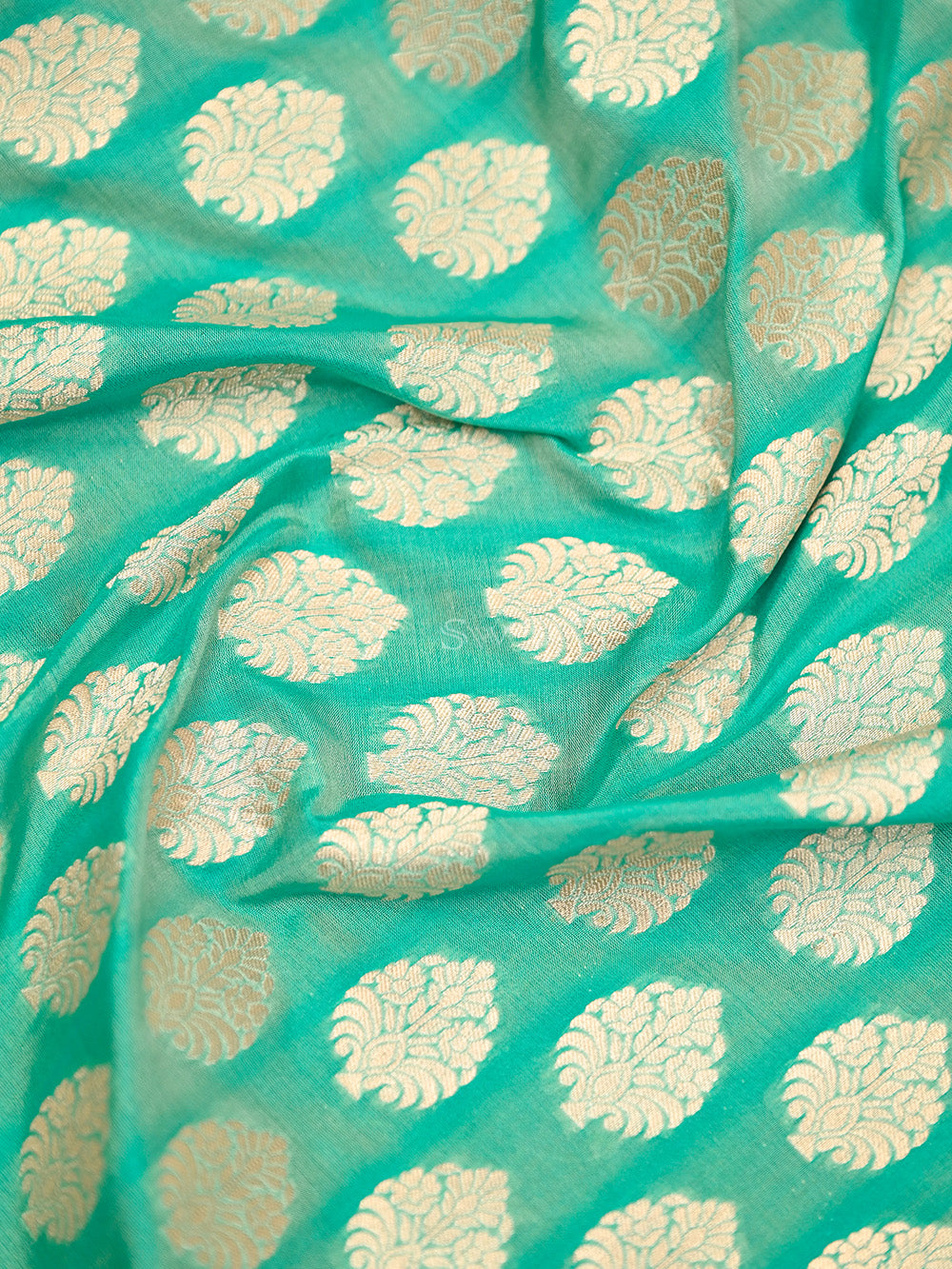 Sky Blue Boota Uppada Katan Silk Handloom Banarasi Saree