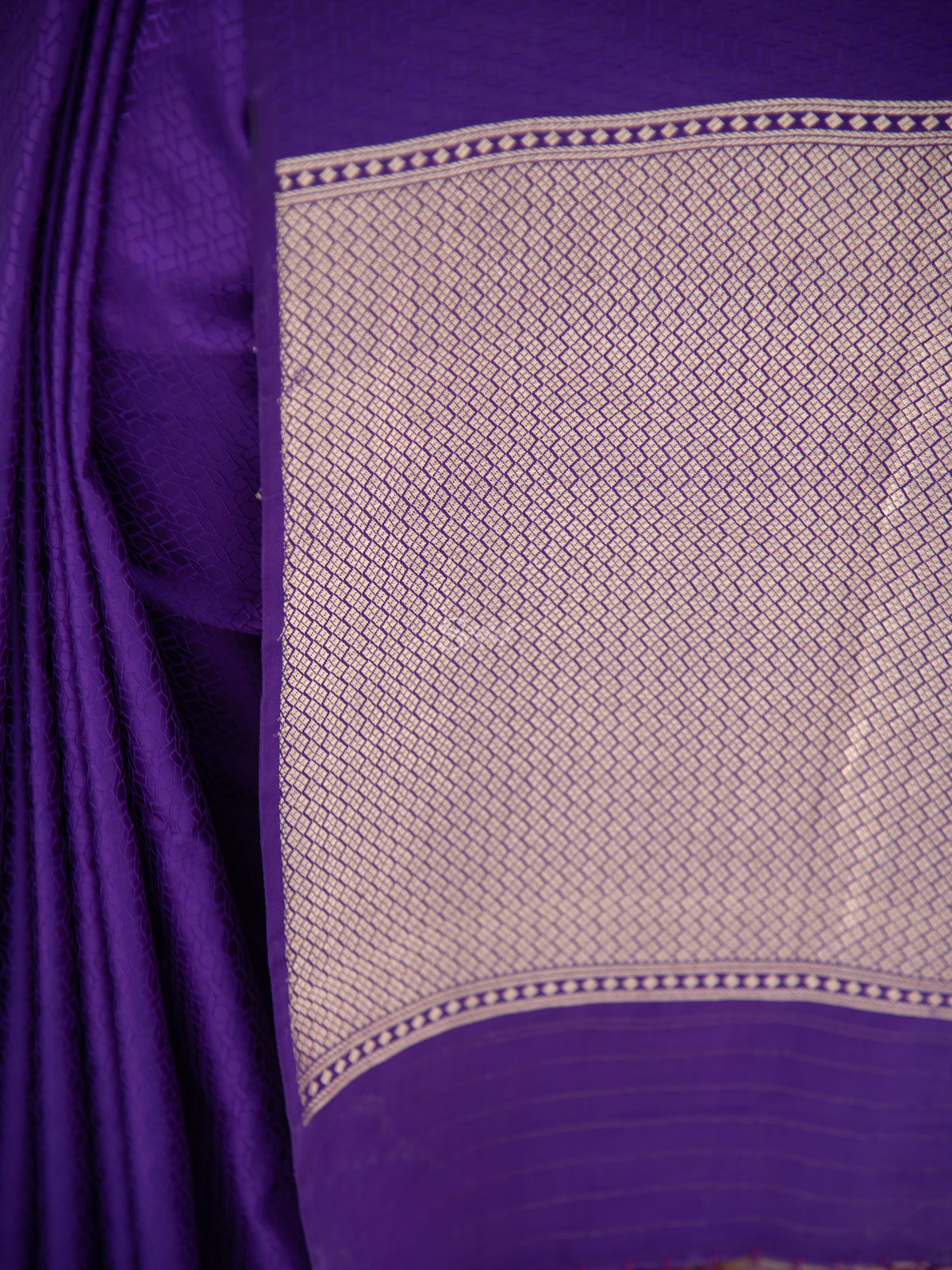 Purple Jaal Satin Tanchoi Handloom Banarasi Saree - Sacred Weaves