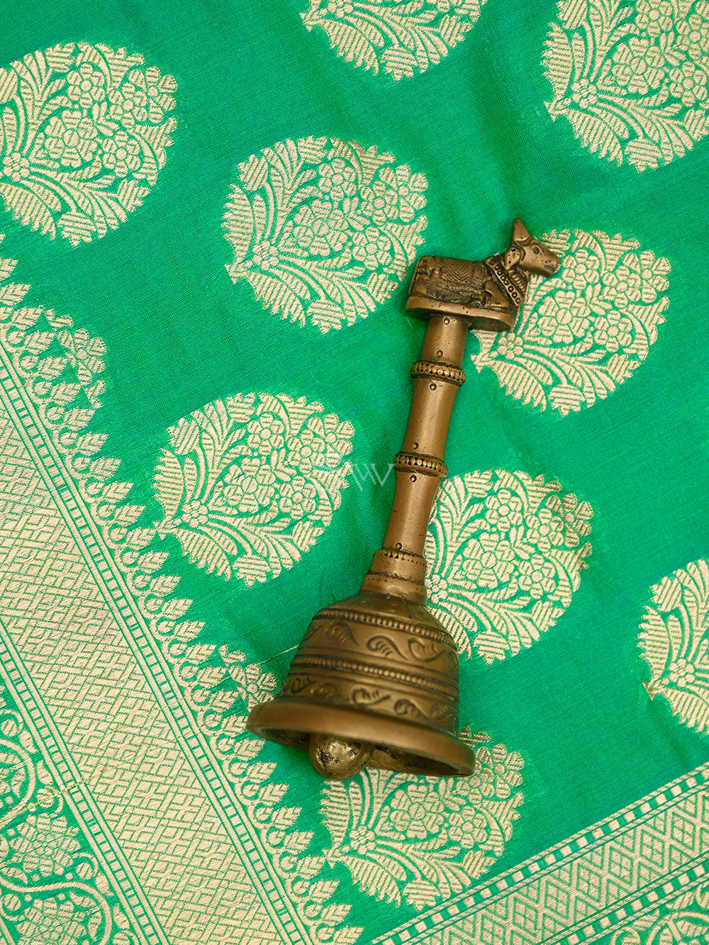Green Blue Boota Uppada Katan Silk Handloom Banarasi Saree - Sacred Weaves