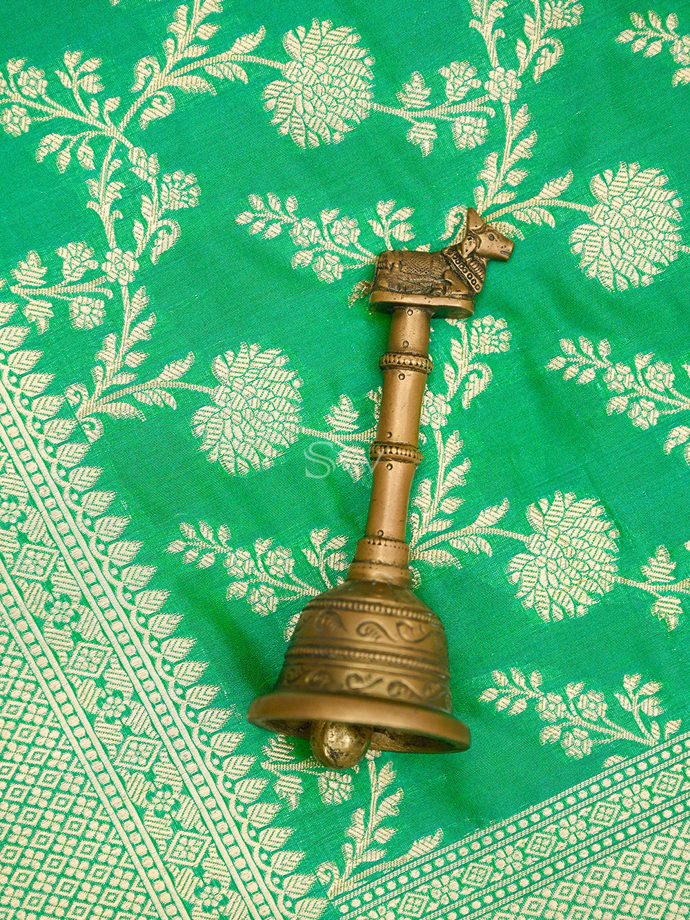 Green Uppada Jaal Katan Silk Handloom Banarasi Saree - Sacred Weaves