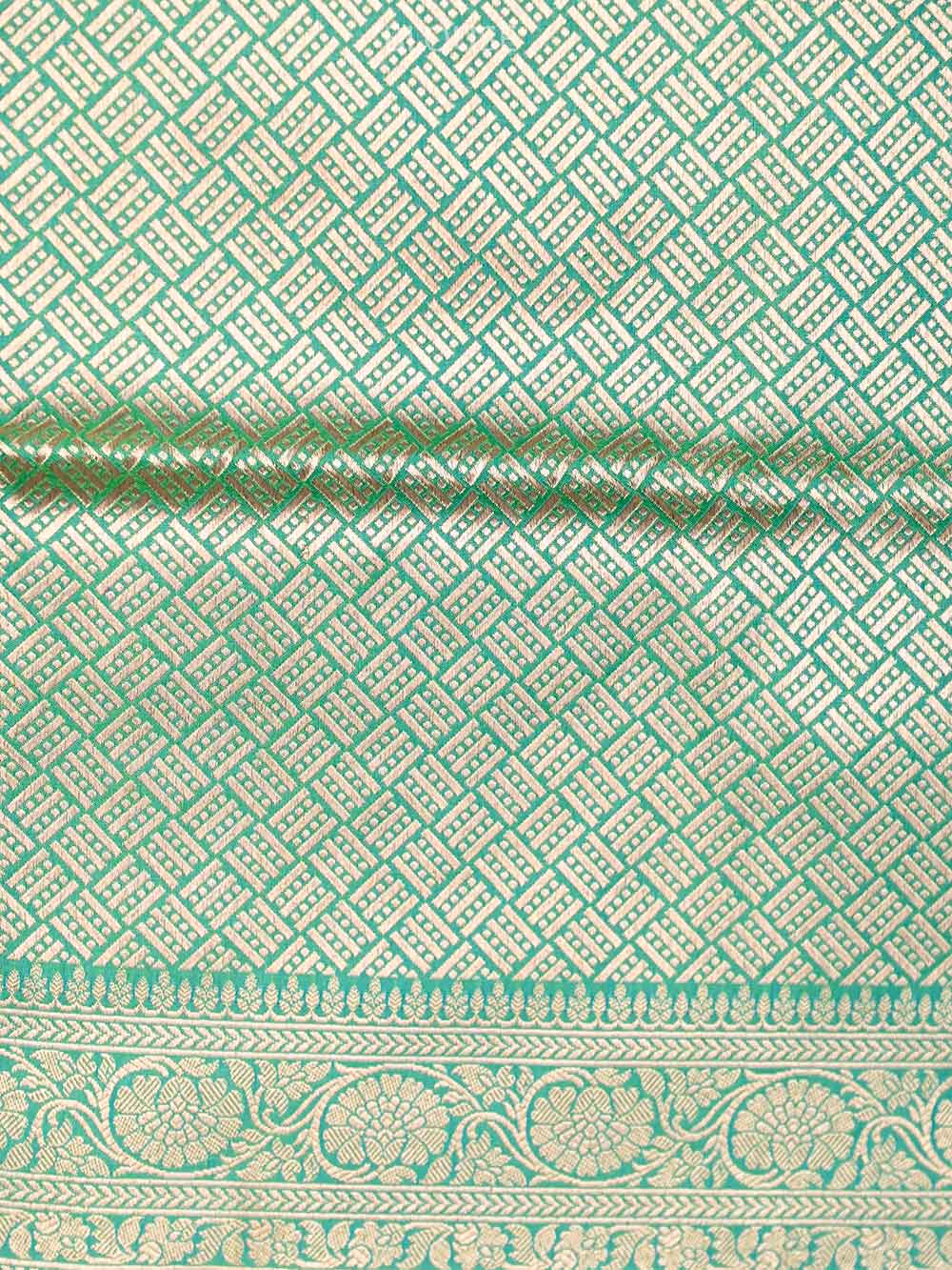 Sea Green Meenakari Uppada Katan Silk Handloom Banarasi Saree - Gift Box - Sacred Weaves