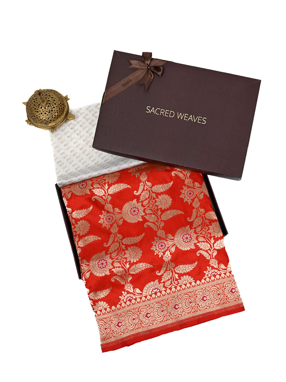 Red Meenakari Uppada Katan Silk Handloom Banarasi Saree - Gift Box -  Sacred Weaves