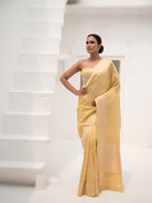 Yellow Tissue Katan Silk Handloom Banarasi Saree - Sacred Weveas