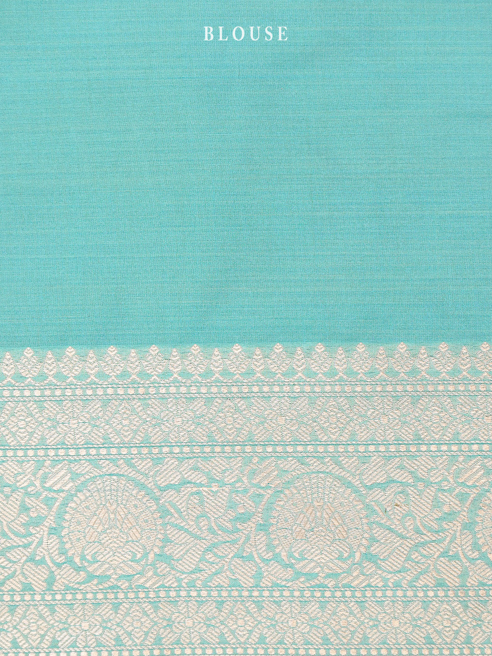 Aqua Blue Brocade Katan Silk Handloom Banarasi Saree - Sacred Weaves