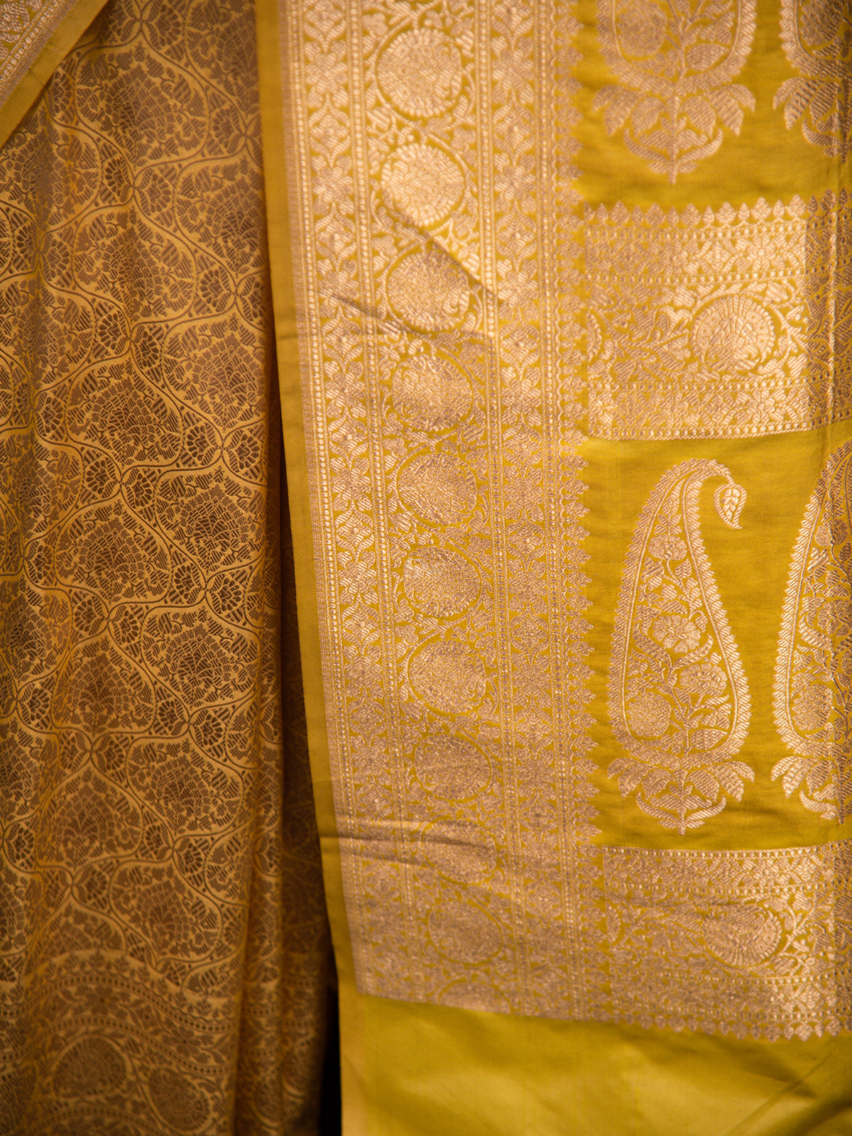Pastel Yellow Brocade Katan Silk Handloom Banarasi Saree - Sacred Weaves