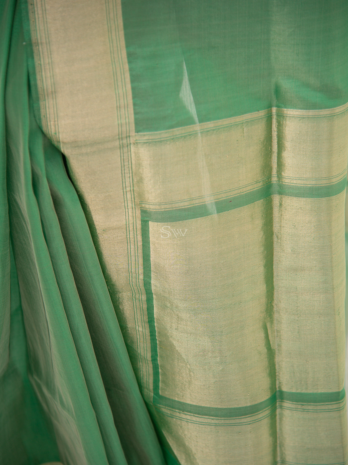 Green Tissue Katan Silk Handloom Banarasi Saree - Sacred Weaves