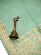 Mint Green Tissue Katan Silk Handloom Banarasi Saree - Sacred Weaves