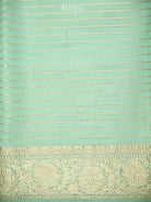 Mint Green Tissue Katan Silk Handloom Banarasi Saree - Sacred Weaves