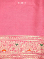 Pastel Pink Meenakari Brocade Handloom Banarasi Saree - Sacred Weaves