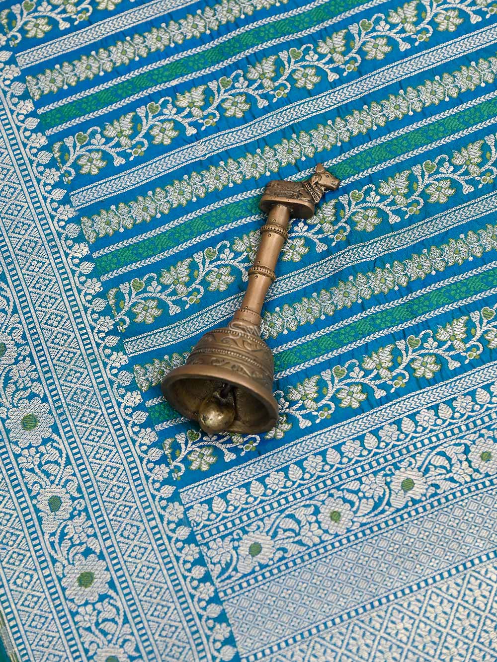 Peacock Green Meenakari Katan Silk Handloom Banarasi Saree - Sacred Weaves