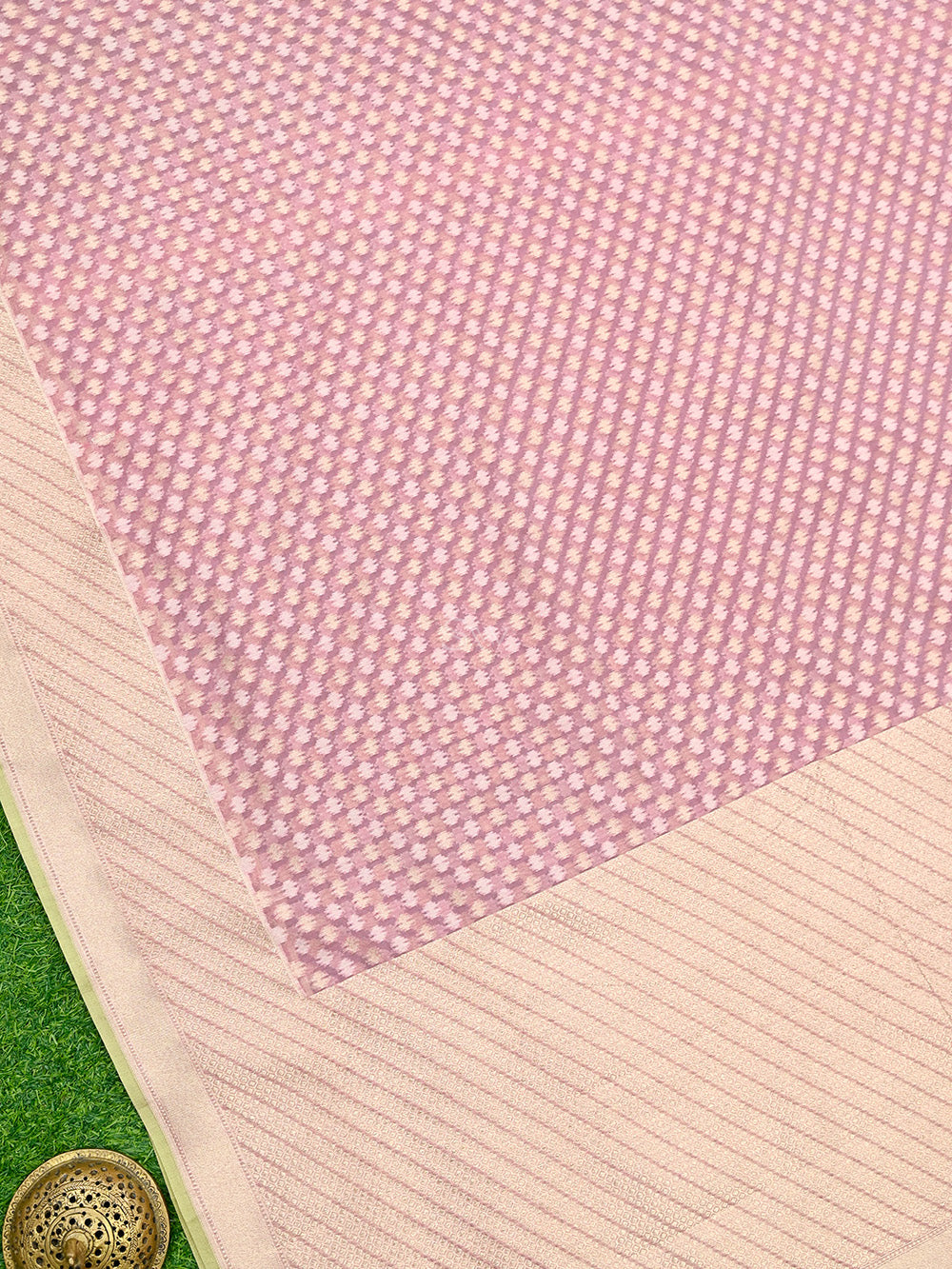 Onion Pink Zari Booti Cotton Silk Handloom Banarasi Saree - Sacred Weaves