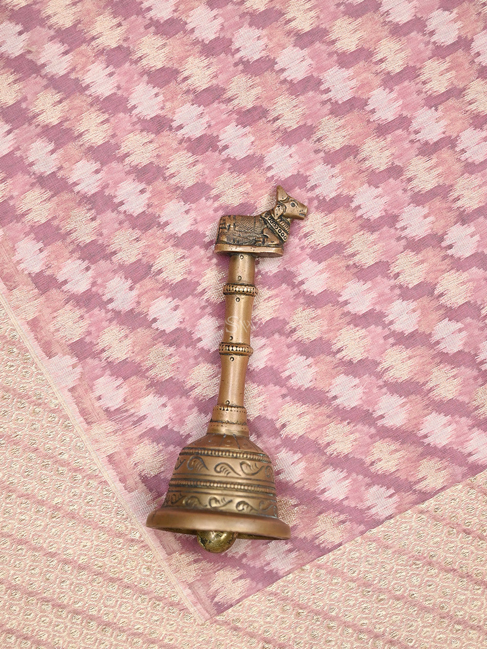 Onion Pink Zari Booti Cotton Silk Handloom Banarasi Saree - Sacred Weaves
