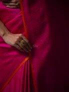 Magenta Satin Tanchoi Handloom Banarasi Saree - Sacred Weaves