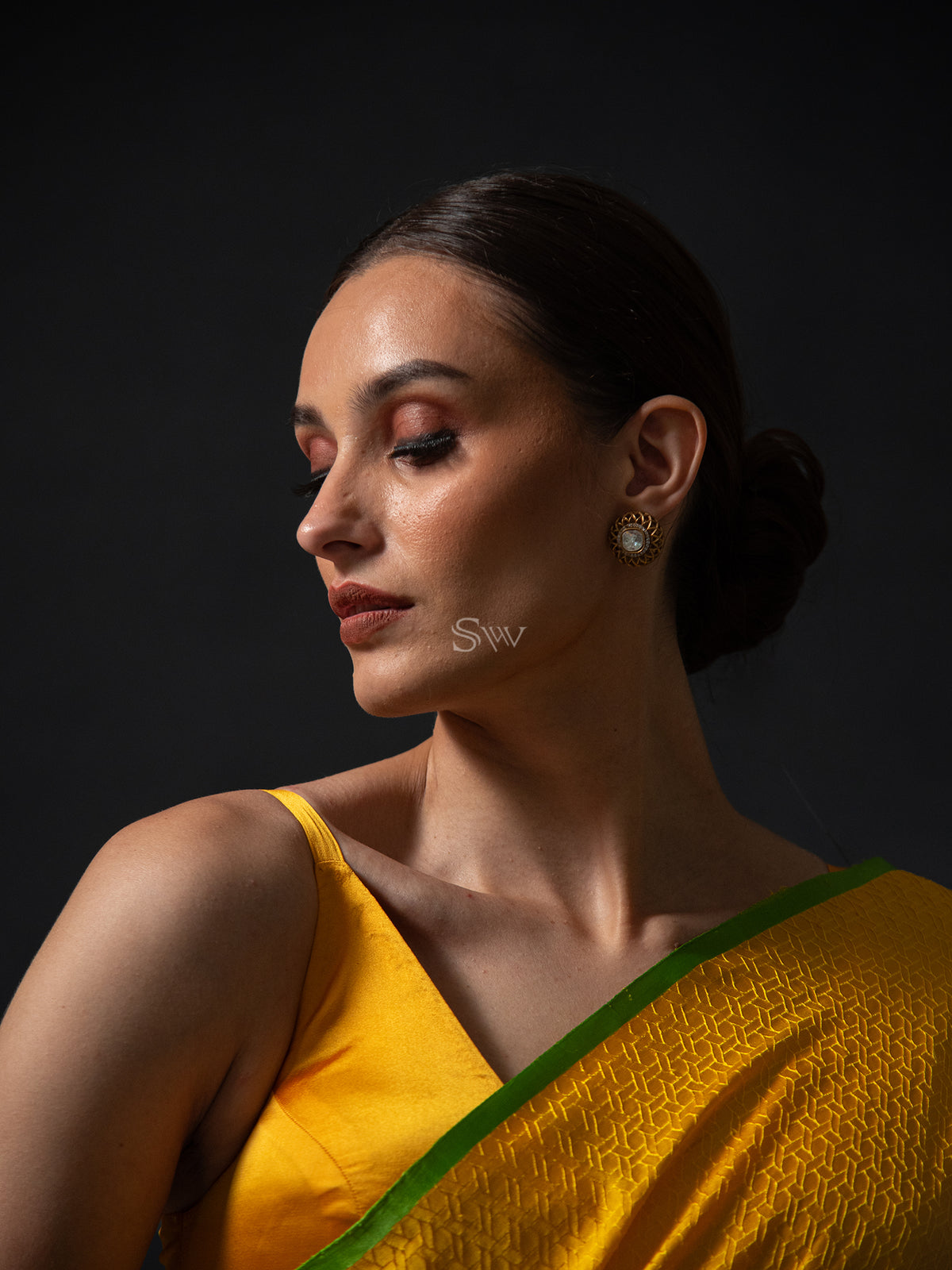 Yellow Satin Tanchoi Handloom Banarasi Saree - Sacred Weaves