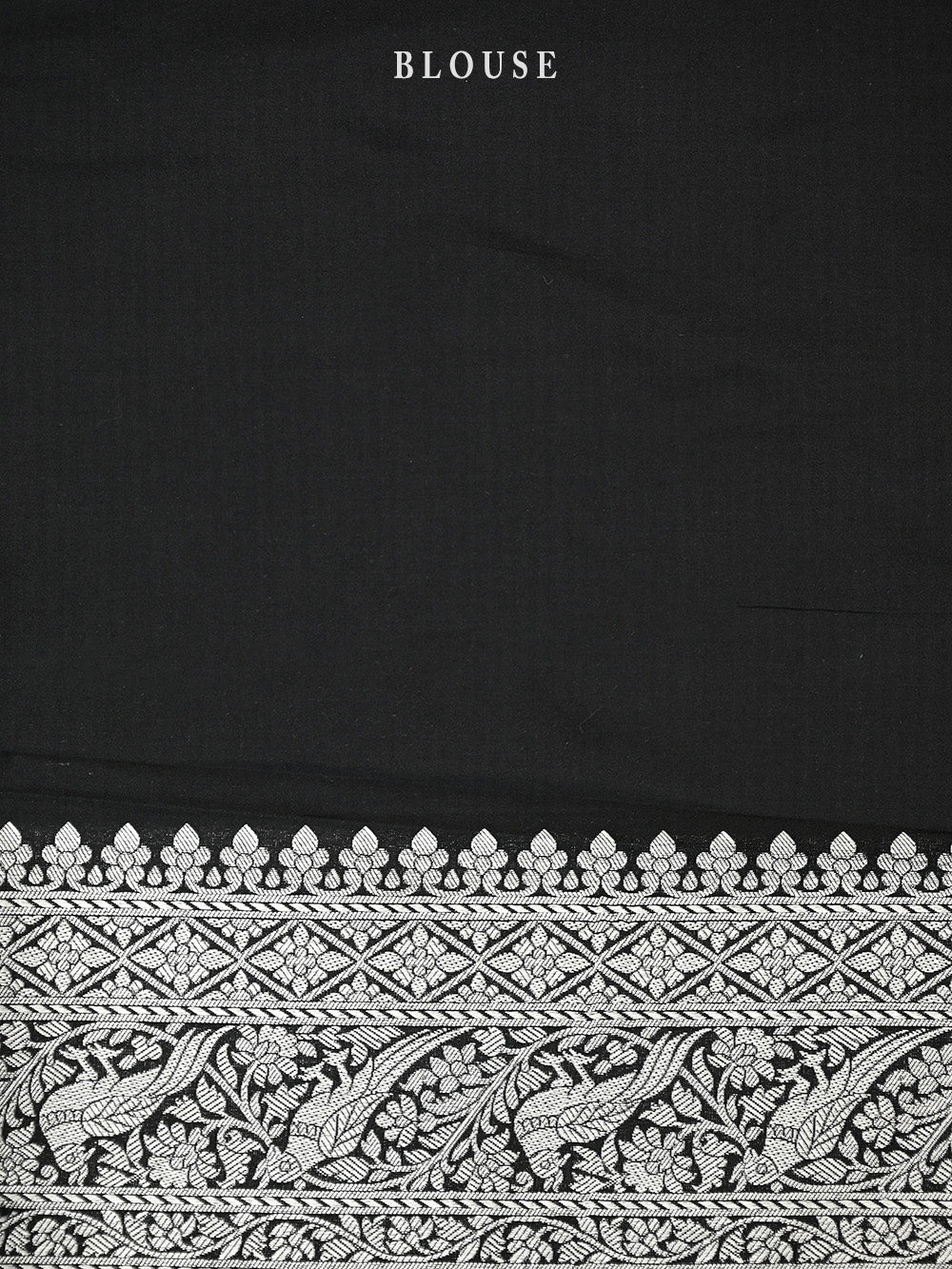 Black Shikargah Katan Silk Handloom Banarasi Saree - Sacred Weaves