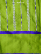 Parrot Green Meenakari Boota Satin Silk Handloom Banarasi Saree - Sacred Weaves