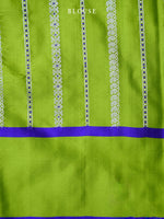 Parrot Green Meenakari Boota Satin Silk Handloom Banarasi Saree - Sacred Weaves