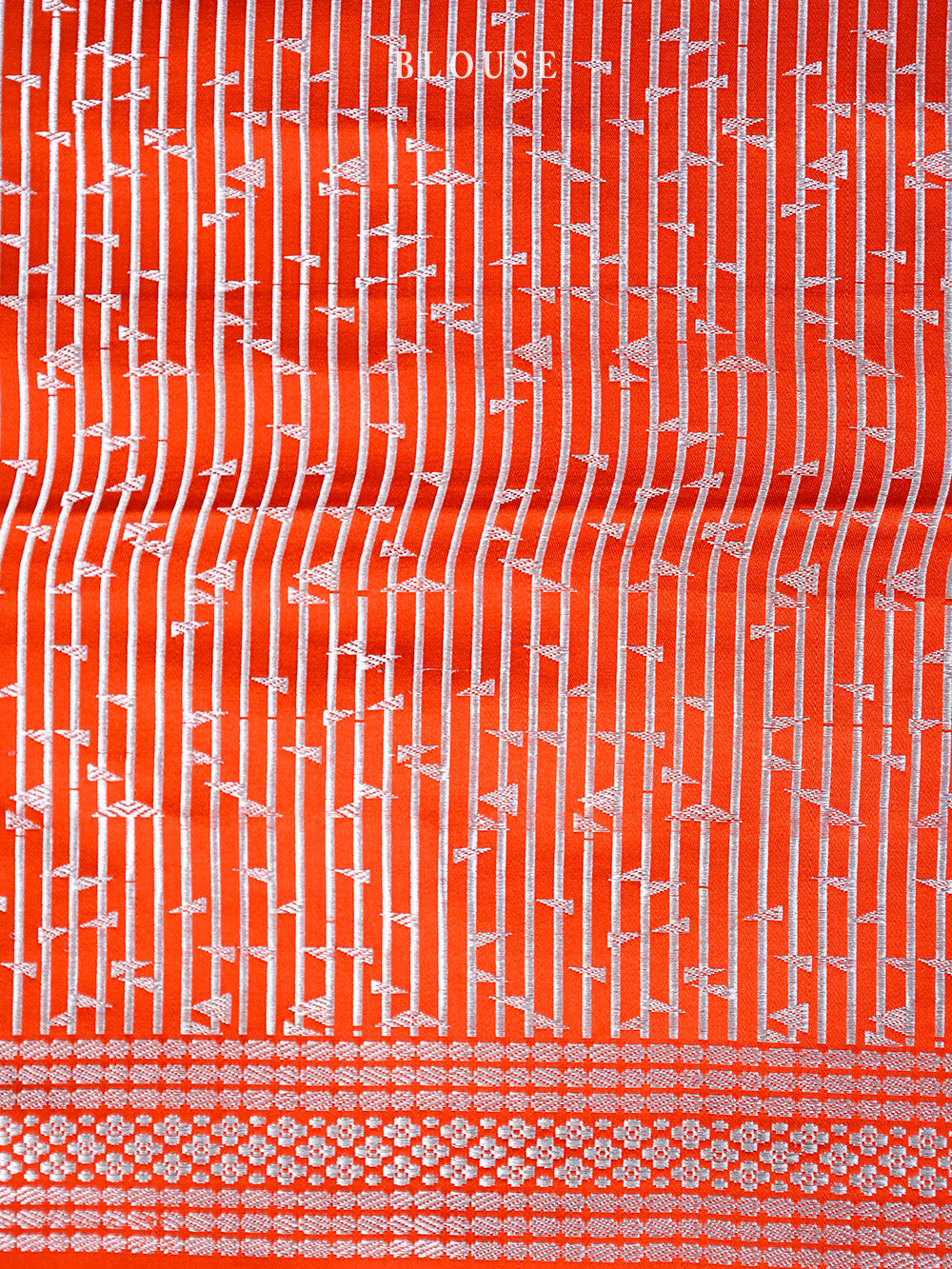 Orange Boota Satin Silk Handloom Banarasi Saree - Sacred Weaves