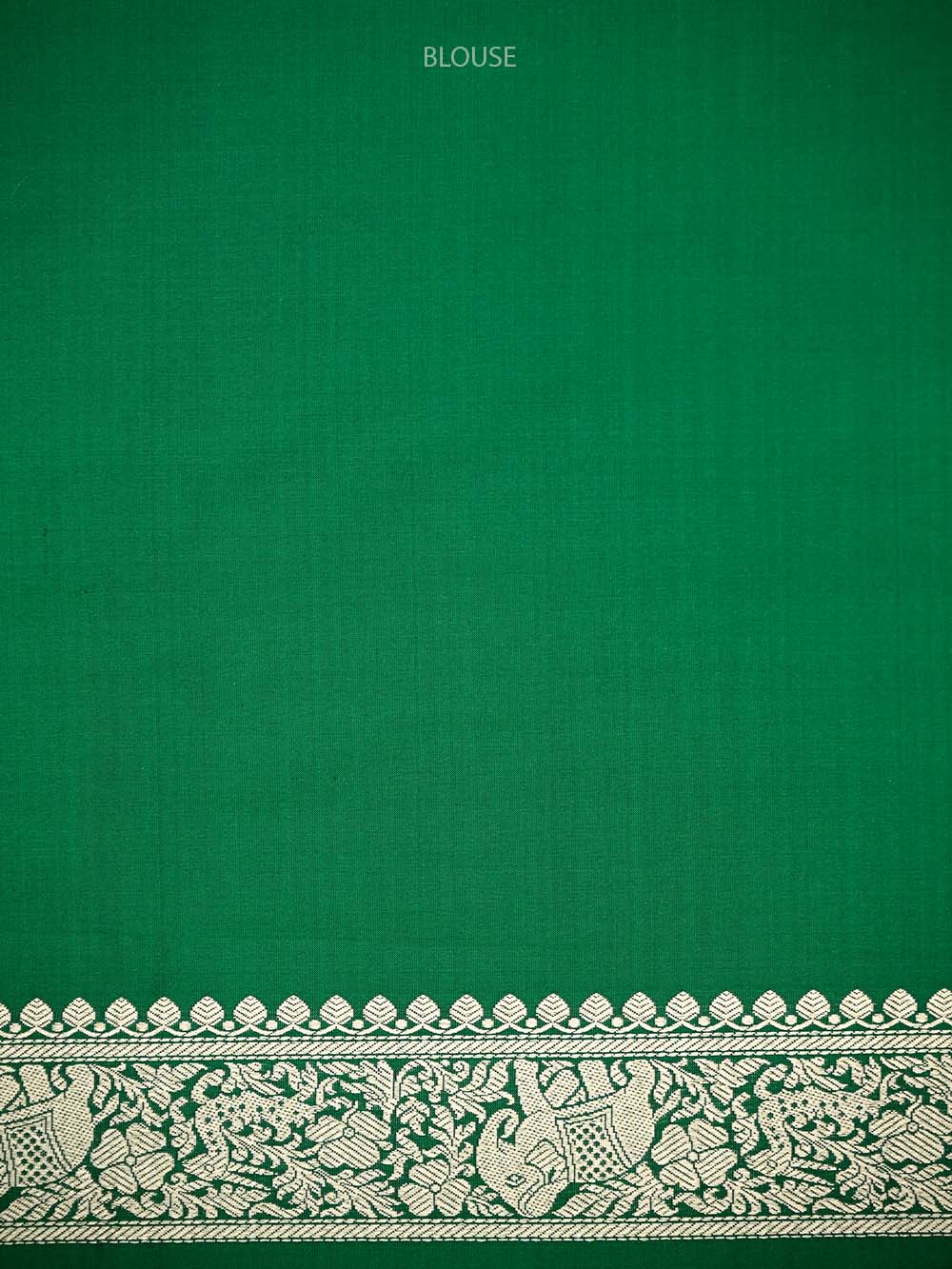 Bottle Green Shikargah Brocade Katan Silk Handloom Banarasi Saree - Sacred Weaves