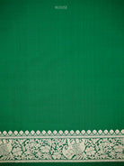 Bottle Green Shikargah Brocade Katan Silk Handloom Banarasi Saree - Sacred Weaves