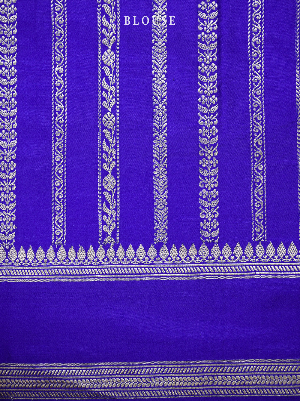 Royal Blue Plain Satin Silk Handloom Banarasi Saree - Sacred Weaves