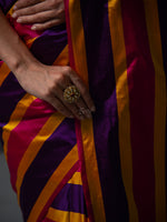 Magenta Purple Konia Satin Silk Handloom Banarasi Saree - Sacred Weaves