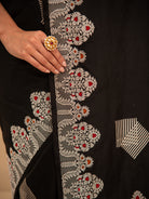 Black Boota Katan Silk Handloom Banarasi Saree - Sacred Weaves