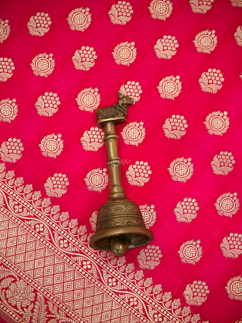 Dark Pink Uppada Katan Silk Handloom Banarasi Saree - Sacred Weaves